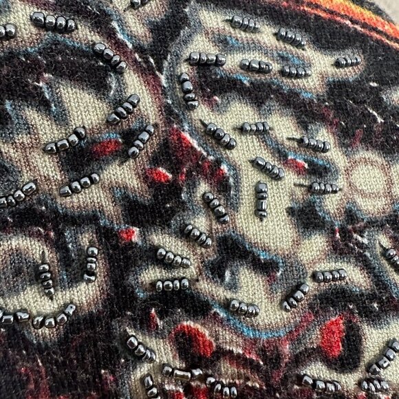 Perri New York Knit Sweater Beaded Abstract Ornate Knit - Picture 12 of 16